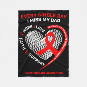 I Miss My Father In Memory Of My Dad Heart Disease Fleece Blanket