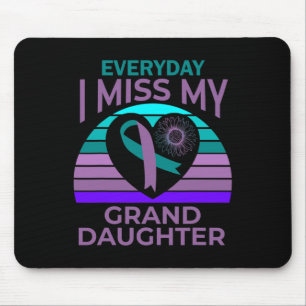 I Miss My Granddaughter Heart Suicide Awareness Gr Mouse Pad