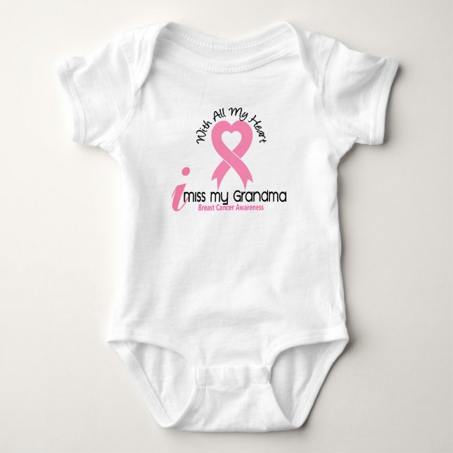 I Miss My Grandma Breast Cancer Baby Bodysuit (Front)