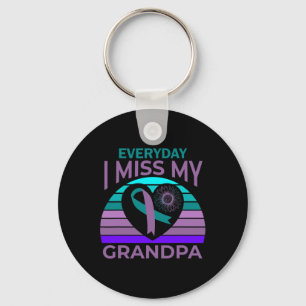 I Miss My Grandpa Heart Suicide Awareness Granddau Key Ring