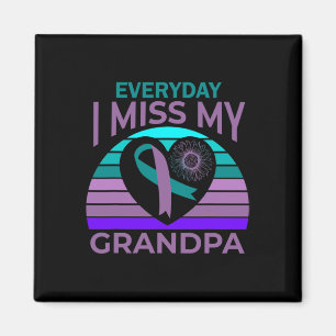 I Miss My Grandpa Heart Suicide Awareness Granddau Magnet