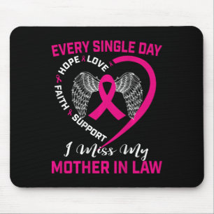 I Miss My Mother In Law Breast Cancer Graphic On B Mouse Pad