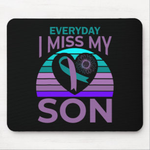 I Miss My Son Heart Sunflower Suicide Awareness Mo Mouse Pad