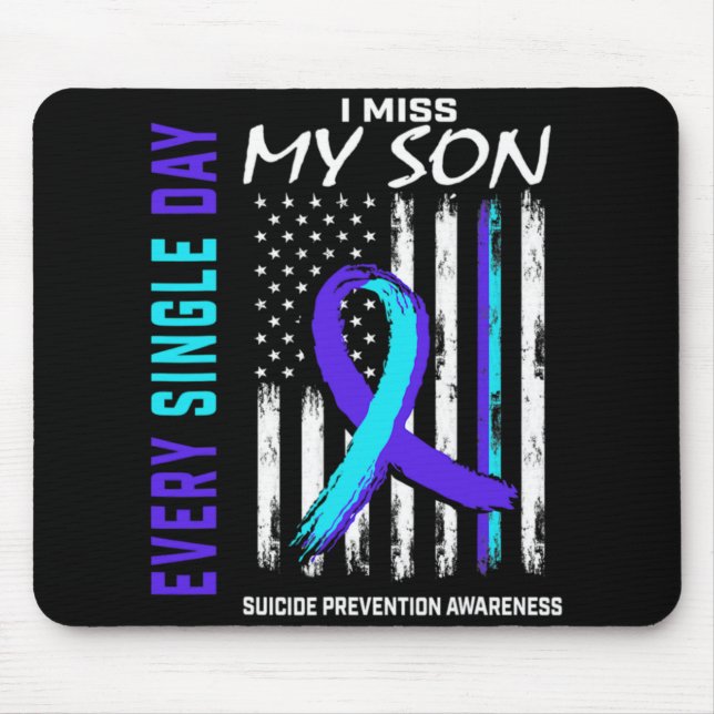 I Miss My Son Suicide Prevention Awareness America Mouse Pad (Front)
