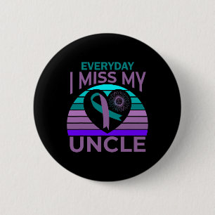 I Miss My Uncle Heart Sunflower Suicide Awareness 6 Cm Round Badge