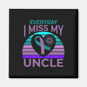I Miss My Uncle Heart Sunflower Suicide Awareness  Magnet