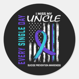 I Miss My Uncle Suicide Awareness Prevention Ameri Classic Round Sticker