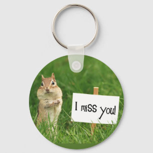 I Miss You Chipmunk with Sign Key Ring