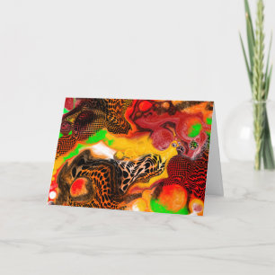 I Miss You   Colourful Abstract Fluid Art Card