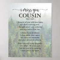 I Miss You Cousin Poem Poster