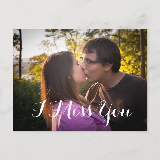 I Miss You Custom Photo romantic Postcard (Front)