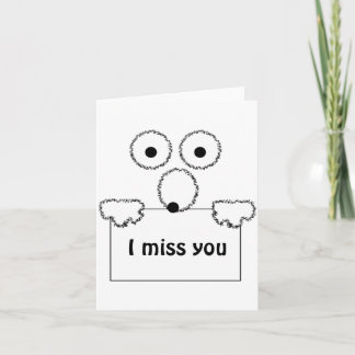 I miss you cute cartoon customisable card