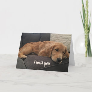 I Miss You Cute Golden Retriever Card