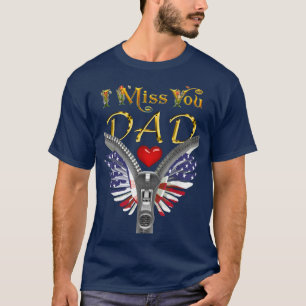 I Miss You Dad Eagle USA Flag For Father's Day, lo T-Shirt