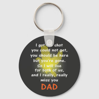 I miss you dad white text key ring