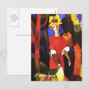 I Miss You. Fine Art Valentine's Day  Holiday Postcard