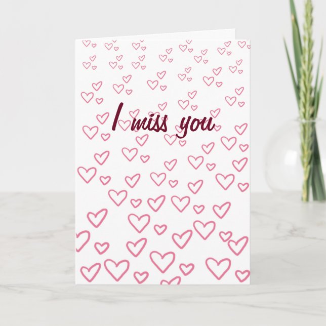 I Miss You Hearts Card (Front)