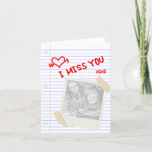 i miss you paper card
