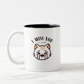 I Miss You So Much Cat - Cute Crying Cat Emotional Two-Tone Coffee Mug