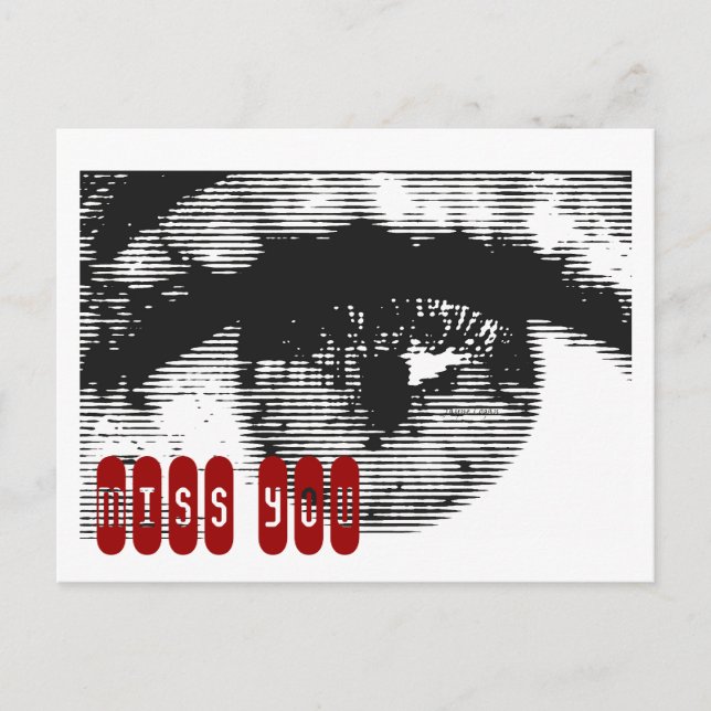 I Miss You Supercool PopArT Postcard (Front)