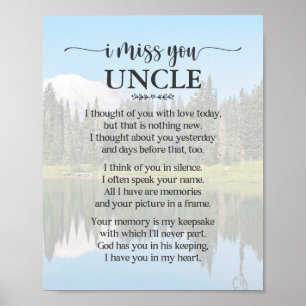 I Miss You Uncle Poem Poster