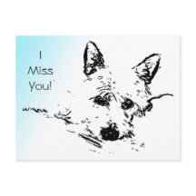 I Miss You! Westie Digital Photo Art Ink Sketch