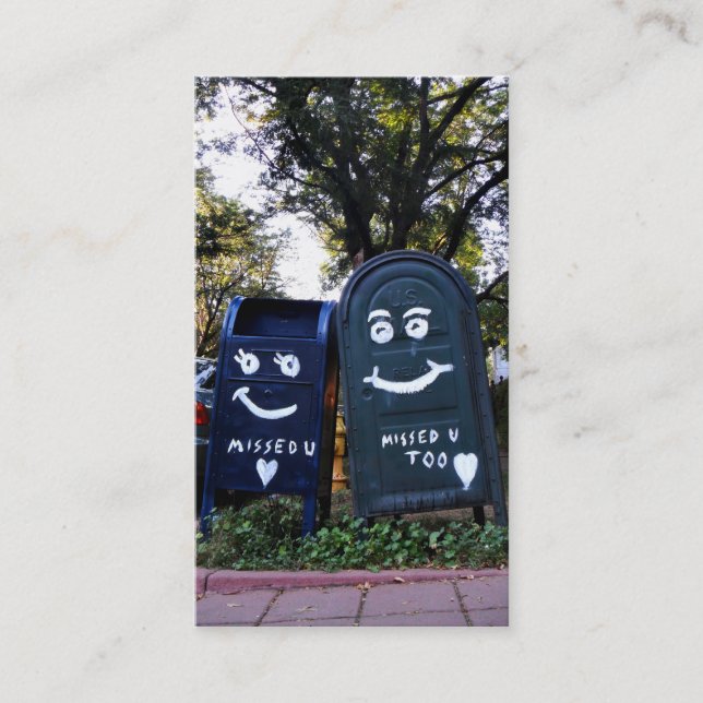 i missed you mailboxes business card (Front)