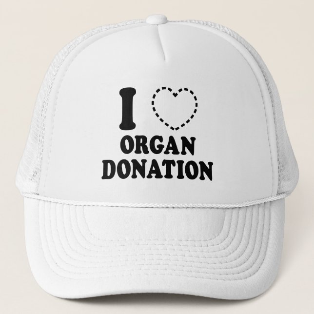 I {MISSING HEART} ORGAN DONATION TRUCKER HAT (Front)