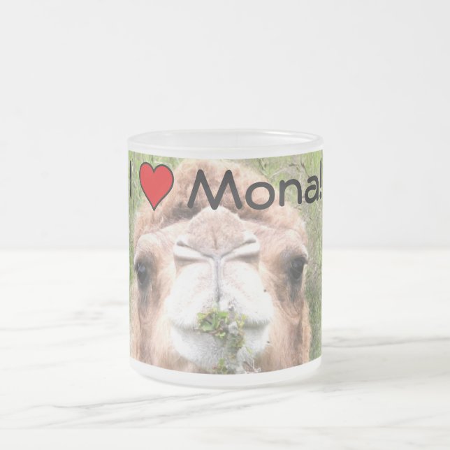 I ♥ Mona! Frosted Glass Coffee Mug (Center)