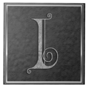 I Monogram "Mediaeval Grey Stone" Ceramic Tile