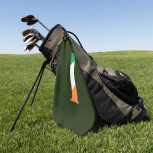 I Monogram overlaid on Irish Flag gtcnt Golf Towel