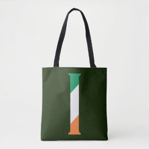 I Monogram overlaid on Irish Flag stcnt Tote Bag