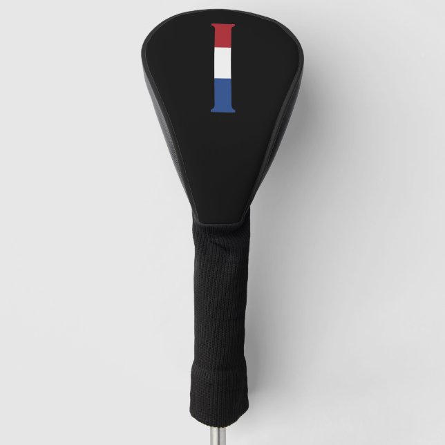 I Monogram overlaid on NLD Flag on bk dccnt Golf Head Cover (Front)