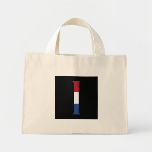 I Monogram overlaid on NLD Flag on bk ttcnt Mini Tote Bag