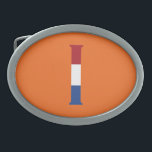 I Monogram overlaid on NLD Flag on or bbcnt Belt Buckle<br><div class="desc">I Monogram overlaid on The Netherlands Flag on orange belt buckle

Design © Trinkets and Things 2022 - AHP Design. All Rights Reserved.</div>