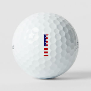 I Monogram overlaid on USA Flag tpv1 gbcnt Golf Balls