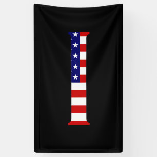 I Monogram overlaid on USA Flag (v) bnrcnt Banner