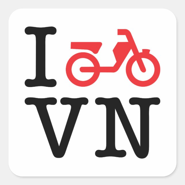 I Motorbike Vietnam Square Sticker (Front)