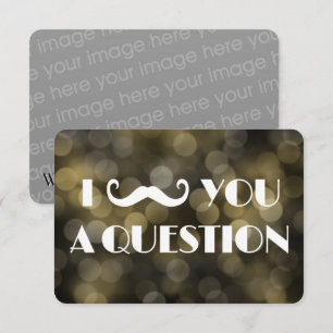 I Moustache You A Question Bokeh Lights Invitation
