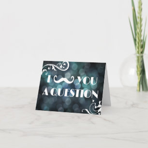 I Moustache You A Question Bokeh Lights Invitation