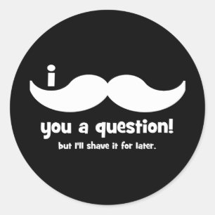I moustache you a question classic round sticker