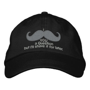 i moustache you a question embroidered hat