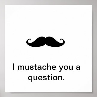 I Moustache You a Question Poster