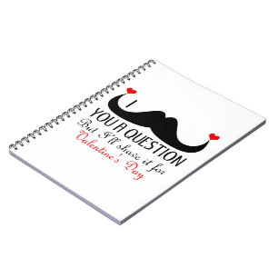 I moustache you a question Valentine's day Spiral Notebook
