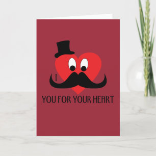 I moustache you for your heart Valentine's day Red Holiday Card
