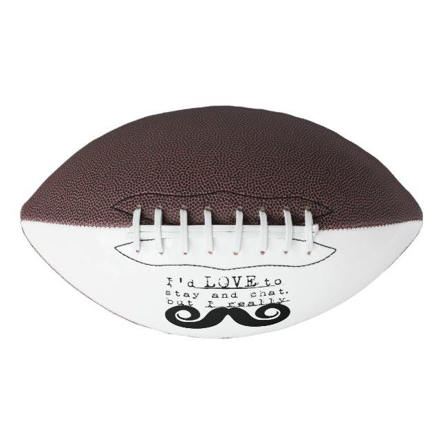 I Mustache Fun Humor Football (Front)