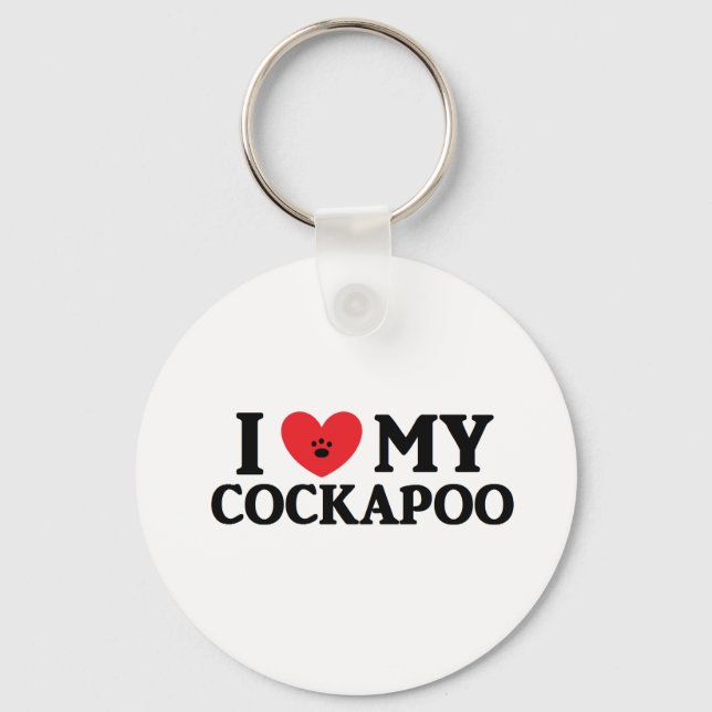I ♥ My Cockapoo Key Ring (Front)