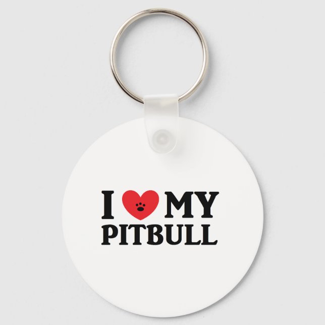 I ♥ My Pitbull Key Ring (Front)