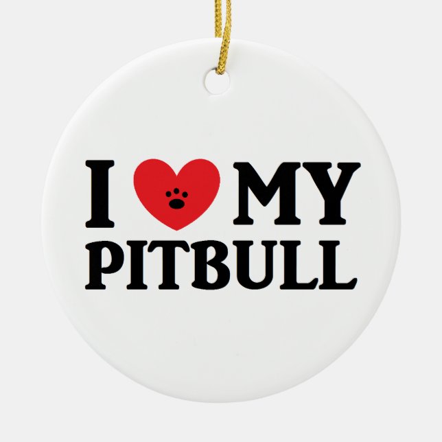 I ♥ My Pitbull Ornament (Front)