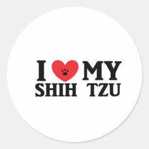 I ♥ My Shih Tzu Classic Round Sticker